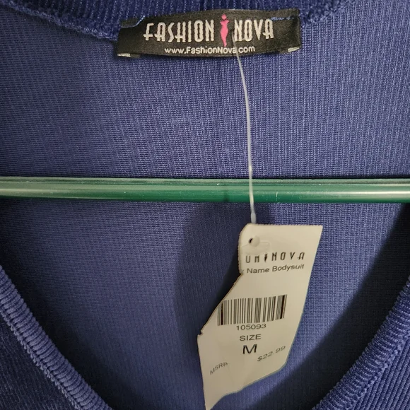 Fashion Nova Deep Blue V-Neck Bodysuit - Picture 3 of 3